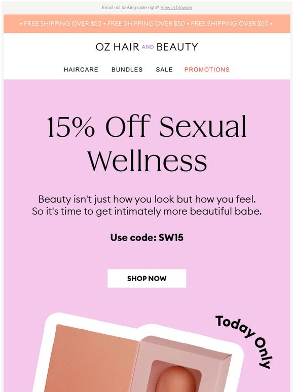 15% Off Sexual Wellness!