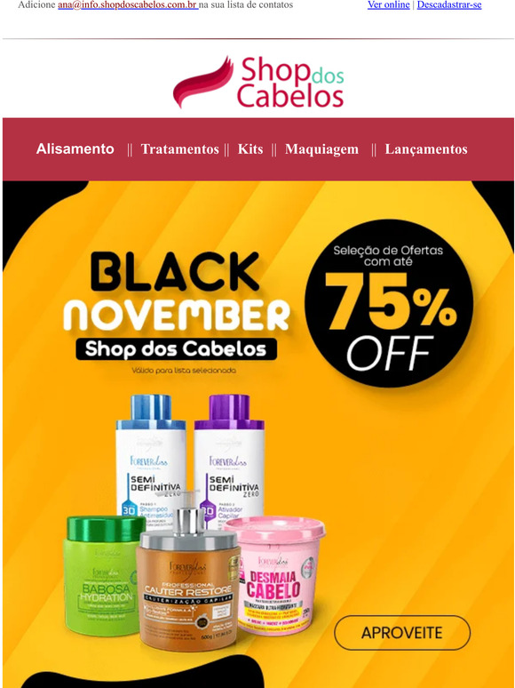 Black November com até 75% OFF