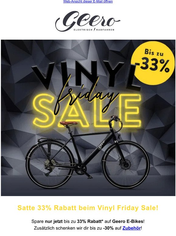 Vinyl Friday Sale bei Geero. ⚡ Spare jetzt bis zu 33%!