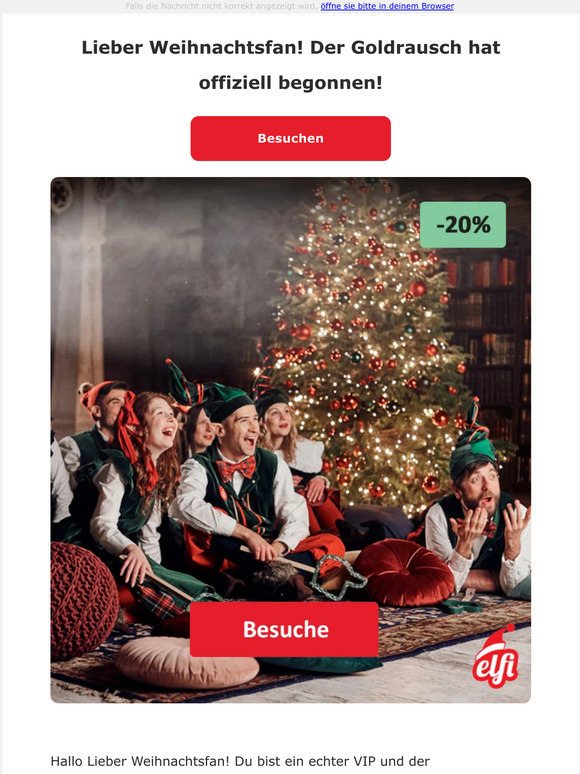 Lieber Weihnachtsfan! Der Goldrausch hat offiziell begonnen!