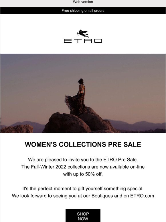 Get early access to the ETRO Pre Sale