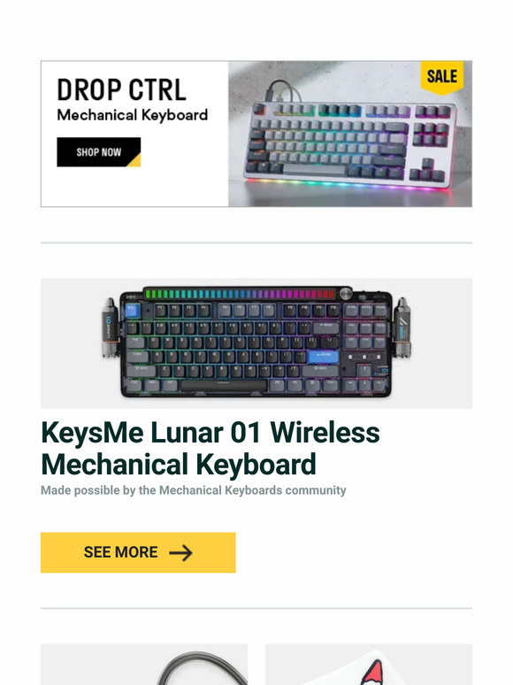 Drop KeysMe Lunar 01 Wireless Mechanical Keyboard, Sennheiser IE 600