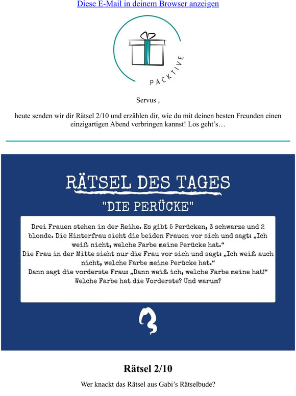 Rätsel 2/10 & ein schöner Abend mit Freunden!