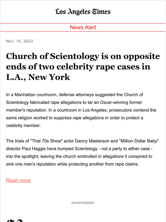 Los Angeles Times Church Of Scientology Is On Opposite Ends Of Two