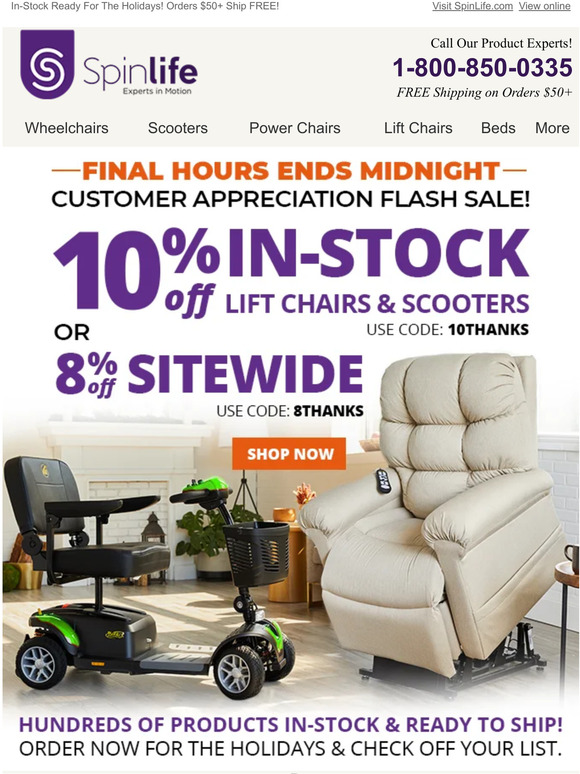 New Offer Ends Midnight at SpinLife! Milled