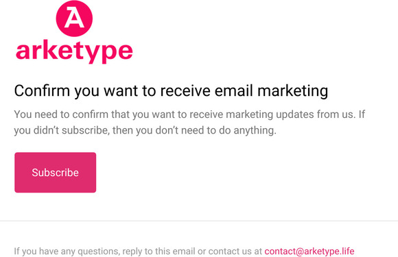 Confirm you want to receive email marketing