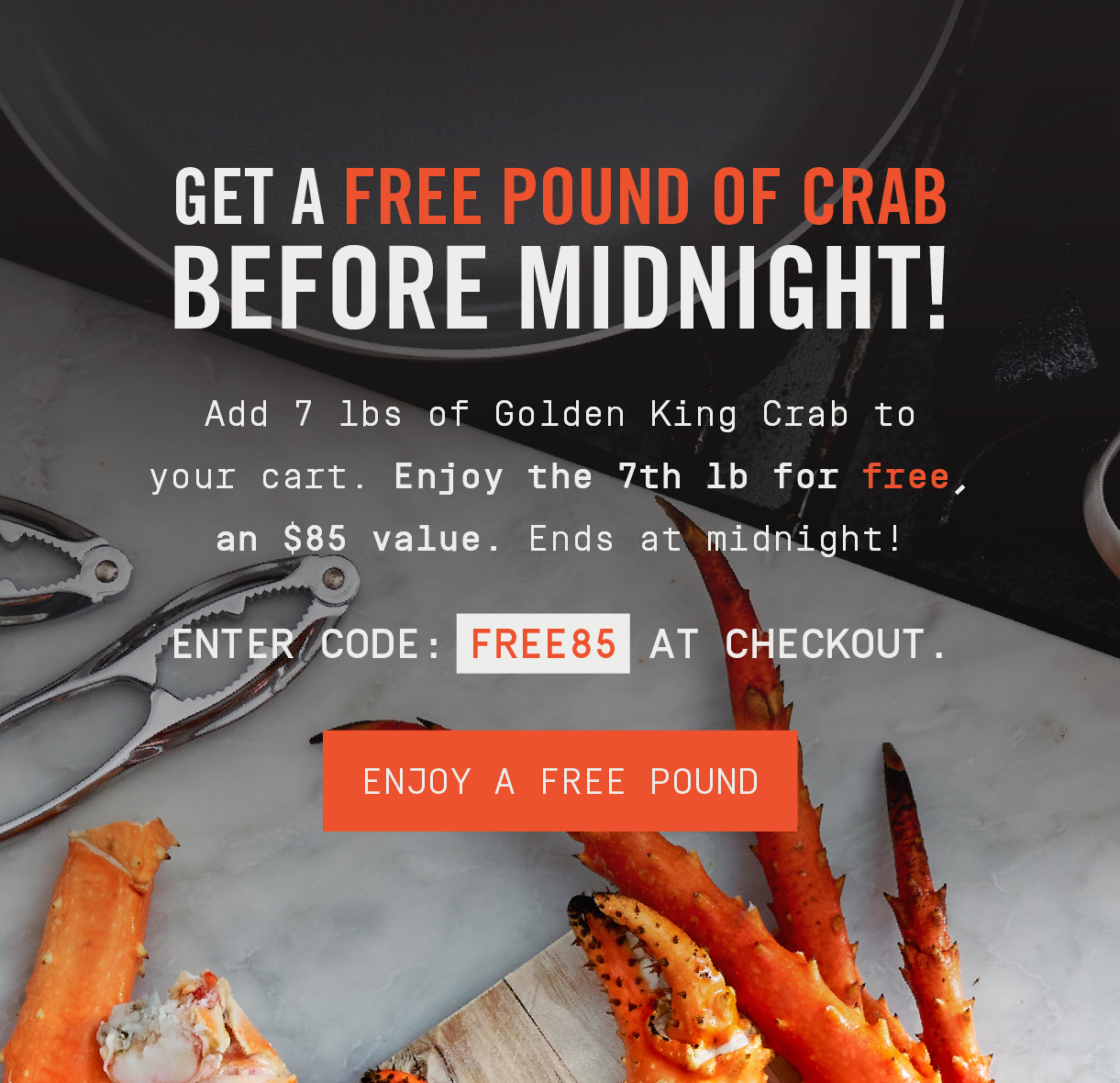 Alaskan King Crab Co. SALE EXTENDED! Free Crab Ends Tonight Milled