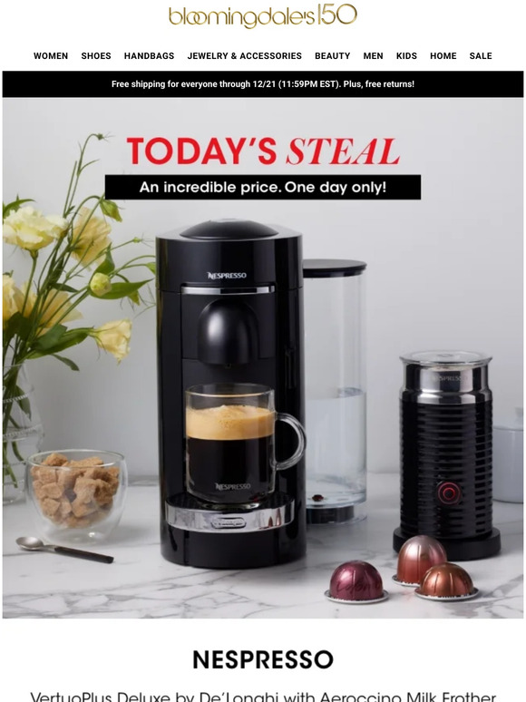 Bloomingdale's Today only! Nespresso VertuoPlus Deluxe for 119.99