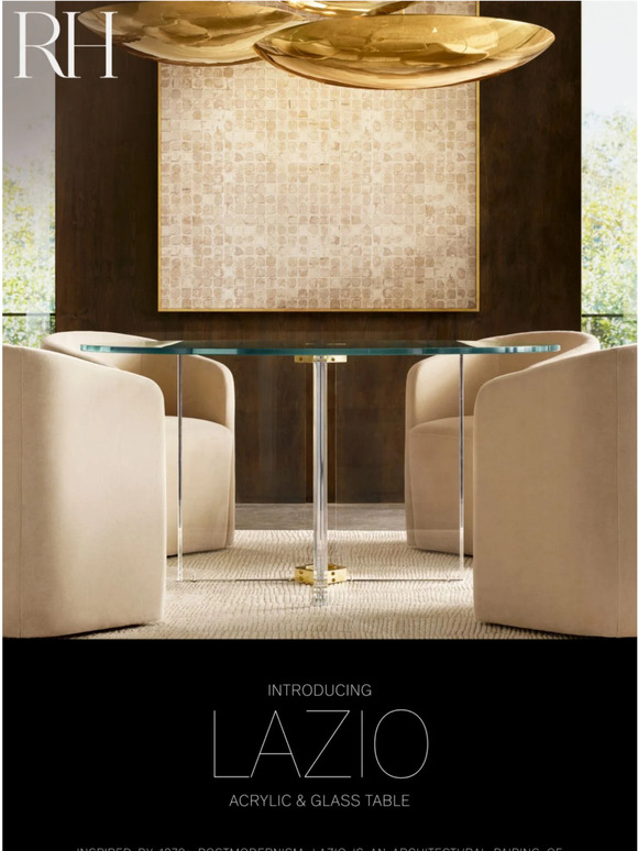 Restoration Hardware Introducing the Lazio Acrylic & Glass Table