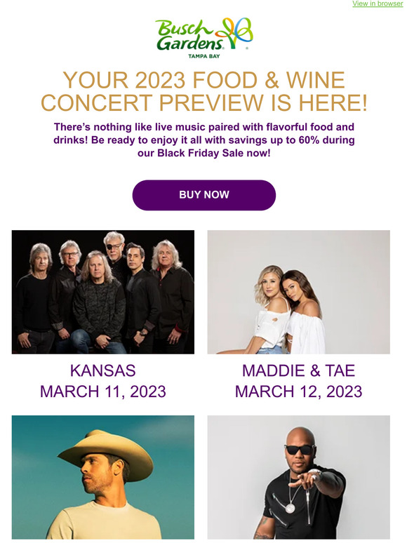 SeaWorld Parks 🎵 Your Food & Wine Concert Preview Is Here! Milled