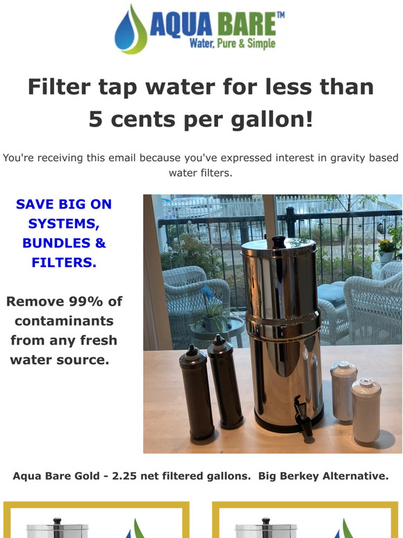 Purify Tap Water for 4 Cents per Gallon