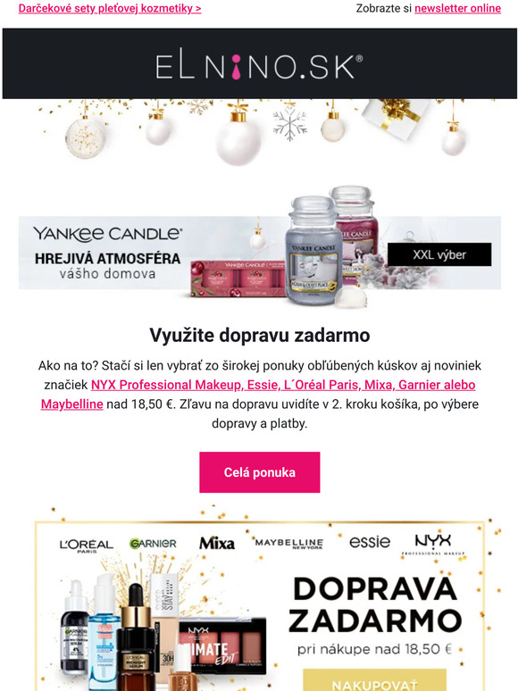 🚚 DOPRAVA ZADARMO na 6 kozmetických značiek