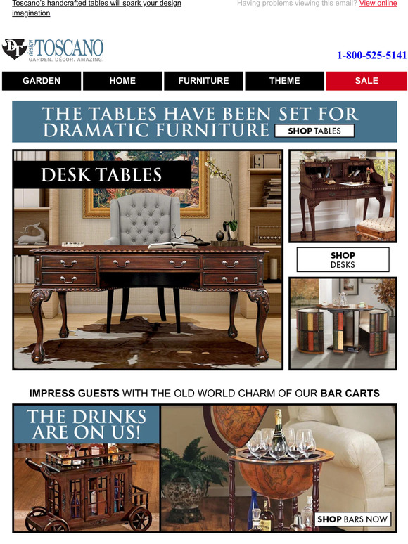 Design Toscano Table & Desk Designs that Dazzle the Senses SHOP