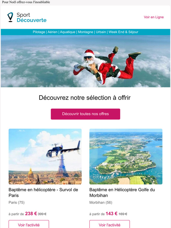 C’est bientôt Noël… Offrez une expérience dans les airs !