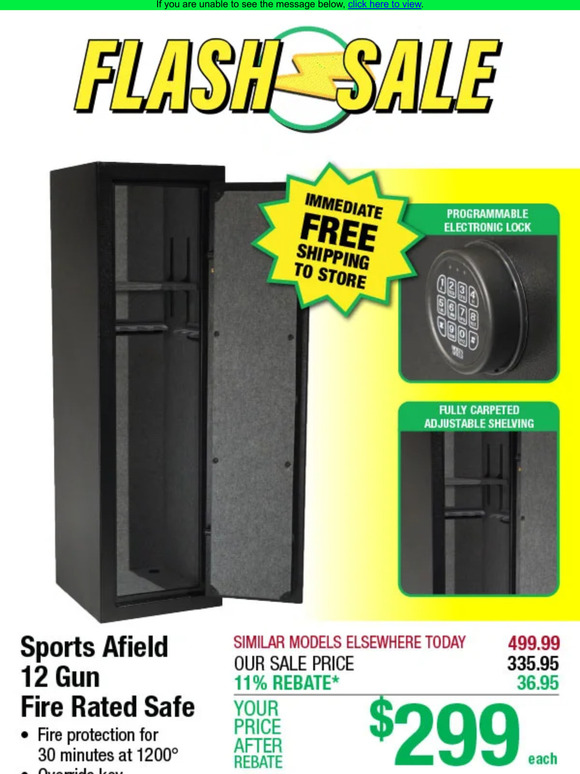 Menards 12Gun, Fire Rated Safe only 299 Milled