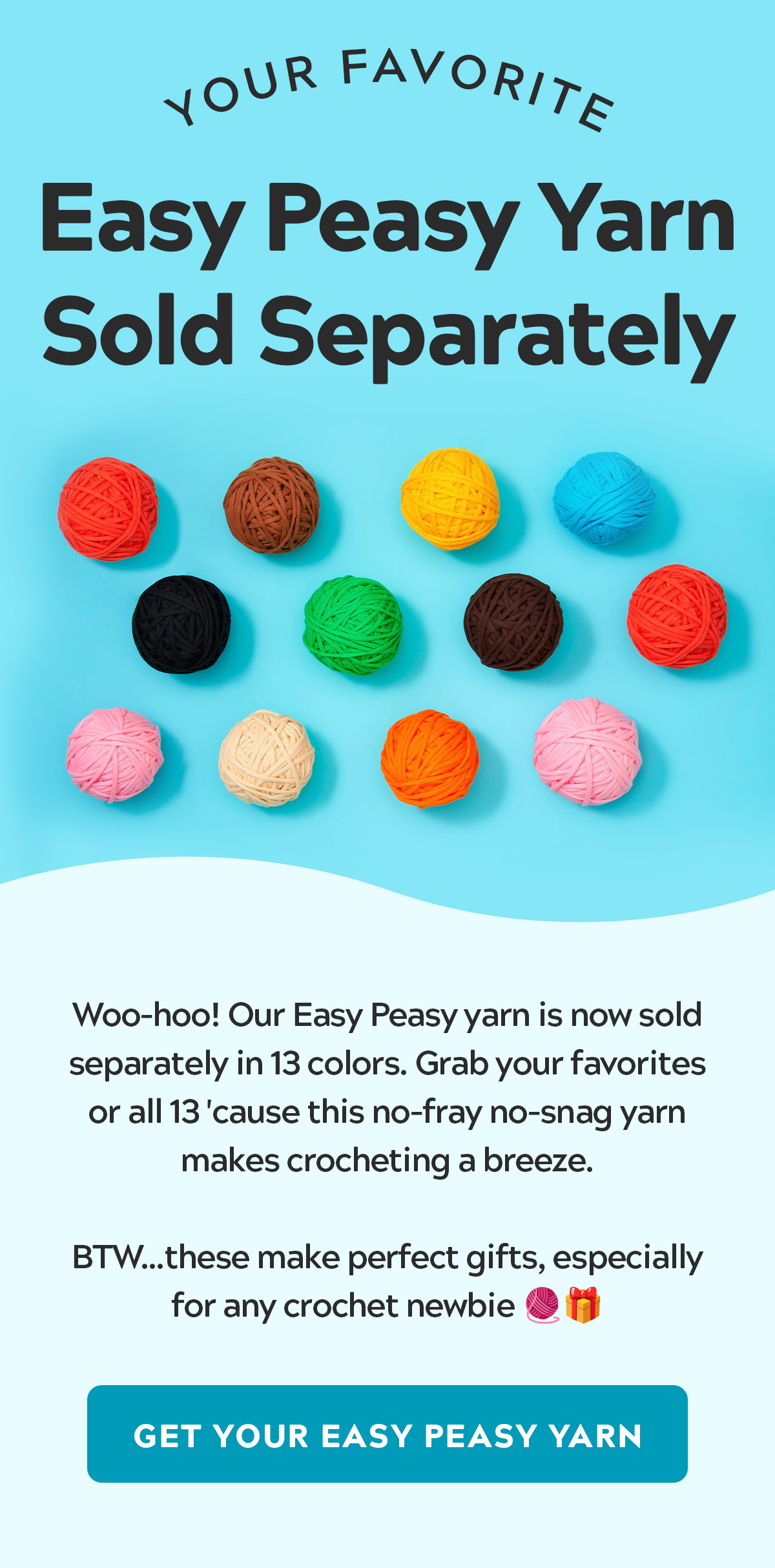 The Woobles Easy Peasy Yarn is now sold separately 🧶 Milled