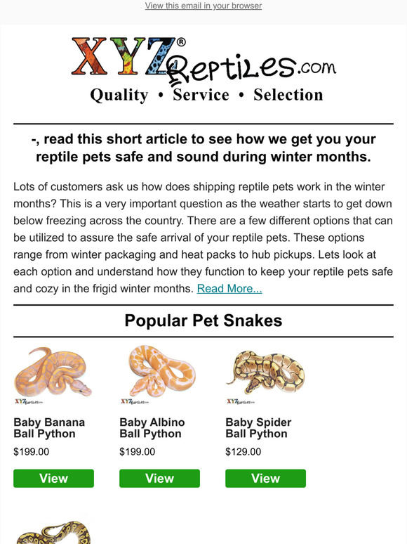 🐍How does shiping reptile pets work in the winter?
