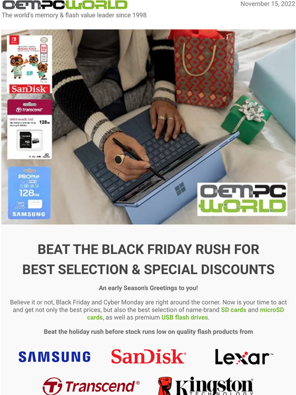 Act Now to Save on Name-Brand Flash Cards and USB Drives
