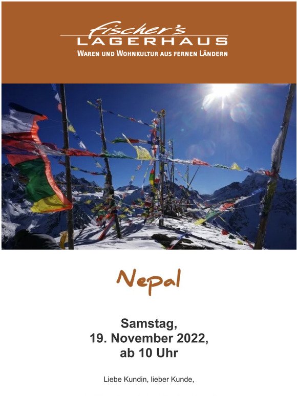 Container-Ankündigung 'Nepal' am 19. November 2022