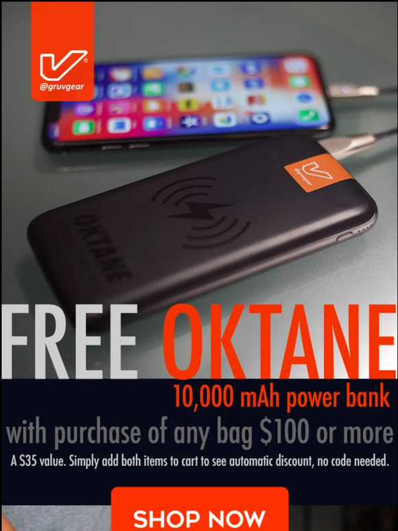 ⚡️ FREE Oktane Wireless Power Bank ($35 value)