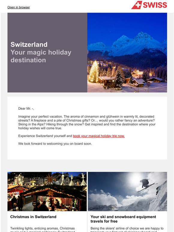 Your magic holiday in Switzerland