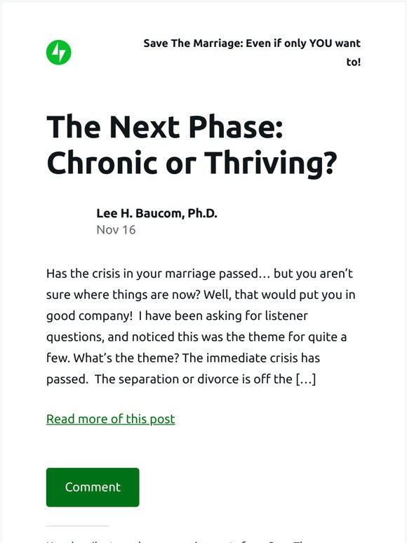[New post] The Next Phase: Chronic or Thriving?