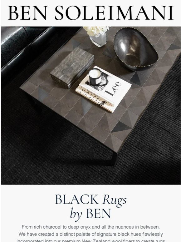 Handcrafted Black Rugs by Ben Soleimani