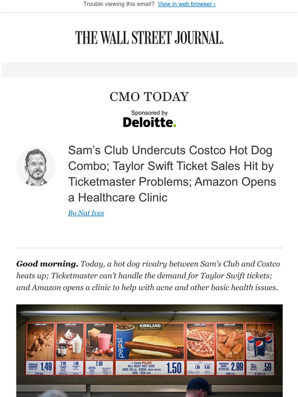 The Wall Street Journal: CMO Today: Sam’s Club Undercuts Costco Hot-Dog ...