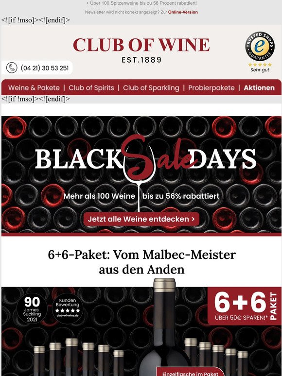 6+6-Starter in die Black SALE Days mit über 50€ Ersparnis!