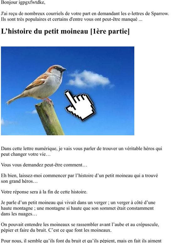 —, L'histoire du petit moineau [1ère partie]