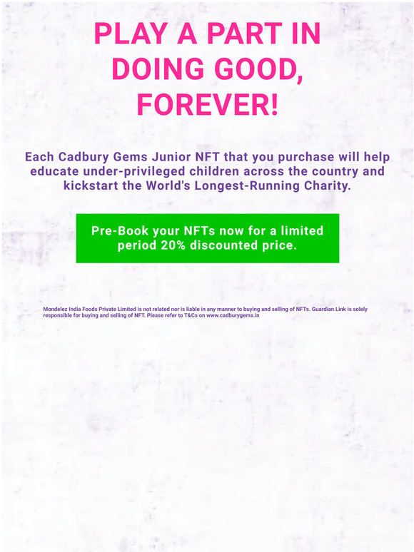 Cadbury Gems Junior NFT – NFTs for a better future😀