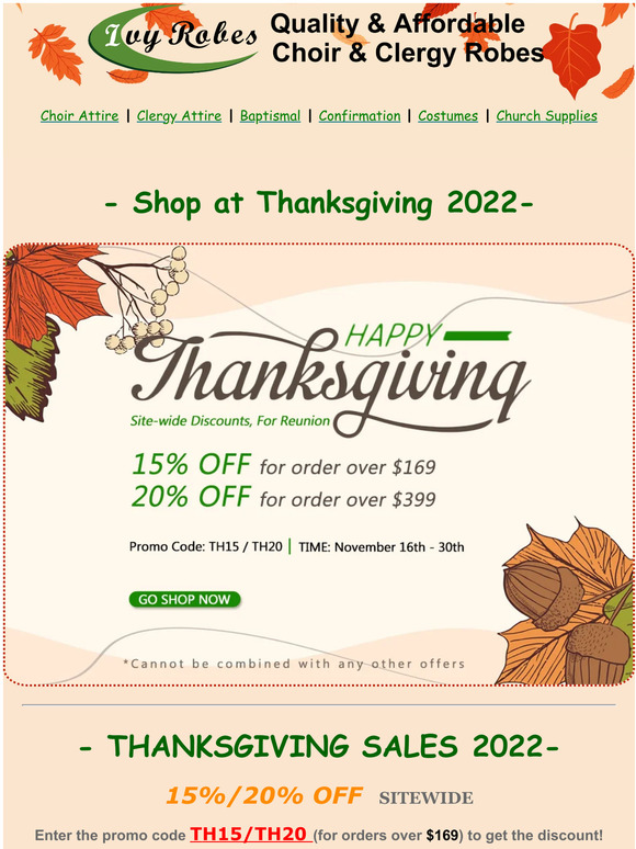 THANKSGIVING SALES 2022!