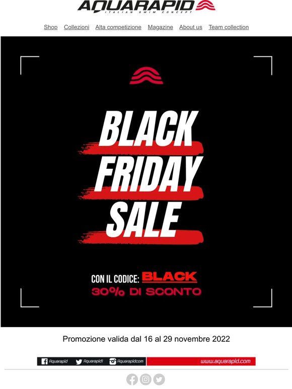 Black Friday - 30% su tutta la collezione - codice sconto BLACK 🤯