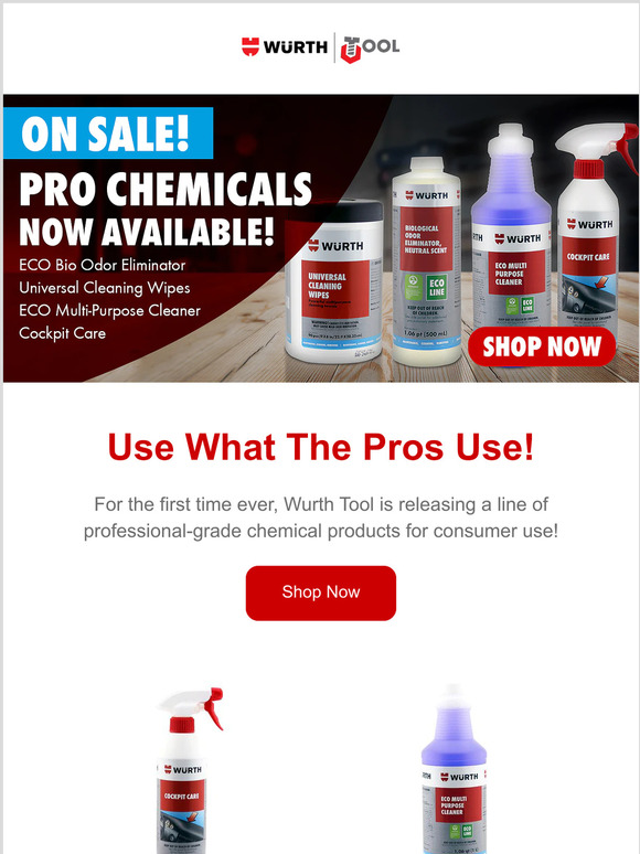 Wurth USA NEW Professionalgrade chemicals now available for consumer