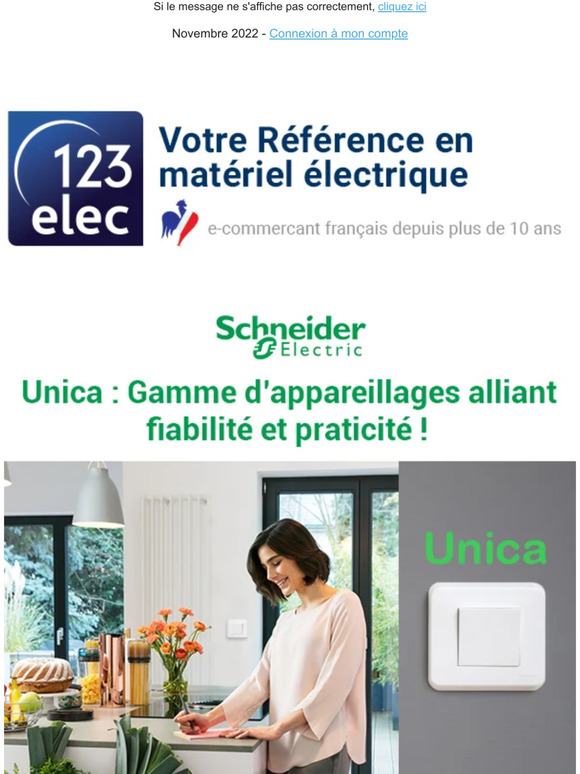 Découvrez avec 123elec toute la nouvelle gamme d'appareillages Unica !