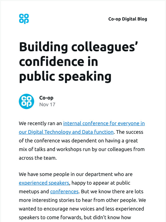 [New post] Building colleagues’ confidence in public speaking