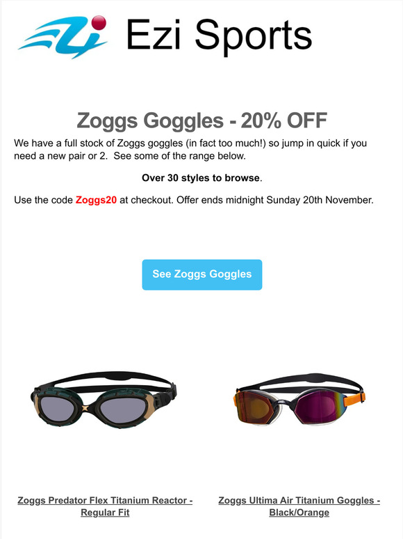 Zoggs Goggles - 20% OFF