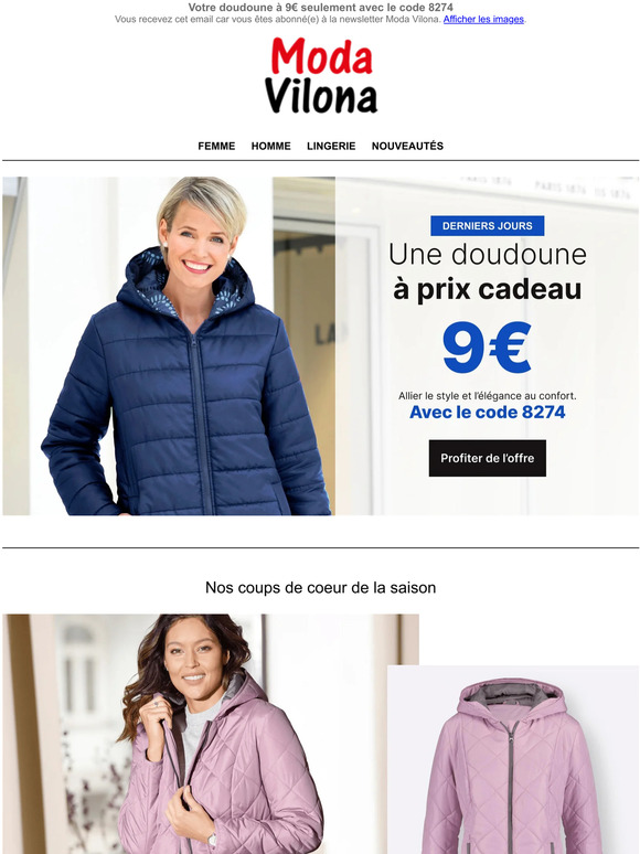 Dernière chance votre doudoune à 9€ 🚨