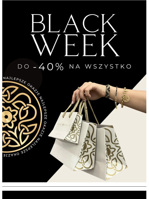 BLACK WEEK! 🎉  Do -40% na wszystko - już od 18.11! 🎉