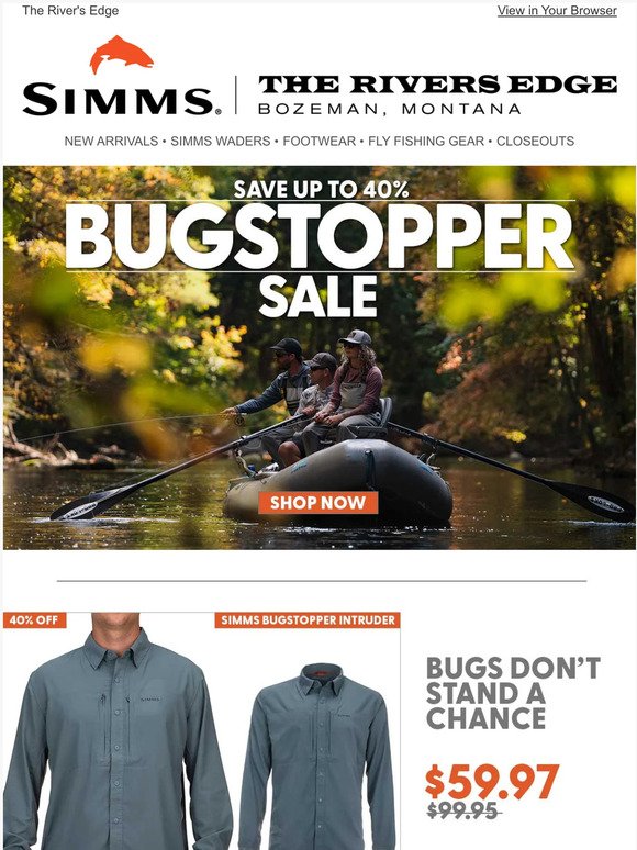 Simms Bugstopper Sale: 40% Select Styles