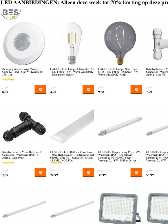 LED Aanbiedingen: tot 70% korting bij BES LED