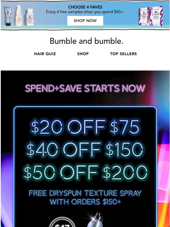 Bumble and Bumble: Want $50 off & a free full size? Open me. | Milled