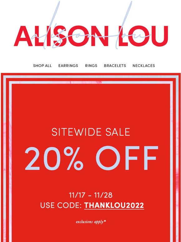 20% OFF STARTS NOW!!!