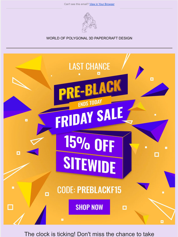 Black Friday PRE-SALE Ends Today! Hurry! 🚨