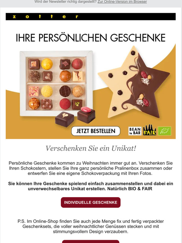 Persönliche Schokogeschenke zu Weihnachten schenken! 🎁