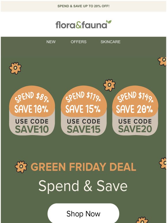 Green Friday Deal: Spend & Save Up to 20% Off! 💚