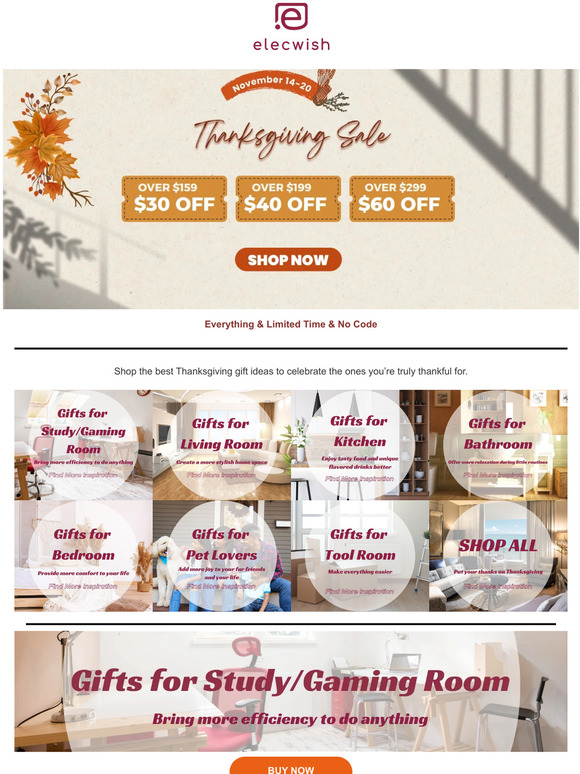 Thanksgiving ALL Sale Starting at $30 OFF🔆
