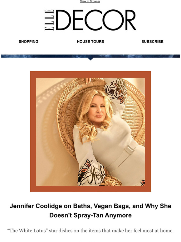 Elle Jennifer Coolidge on Baths, Vegan Bags, and Why She Doesn't Spray