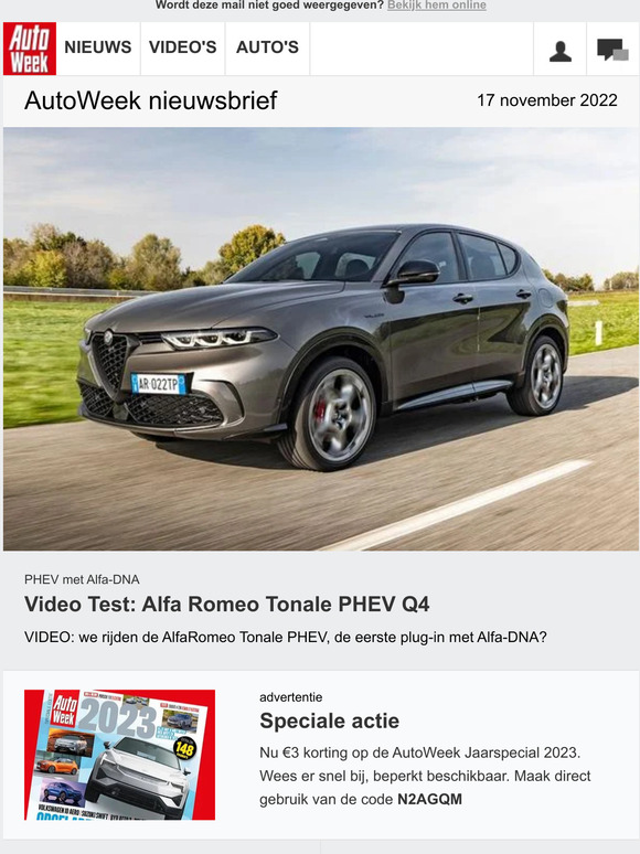 AutoWeek Nieuwsbrief Video Test Alfa Romeo Tonale PHEV Q4 Milled