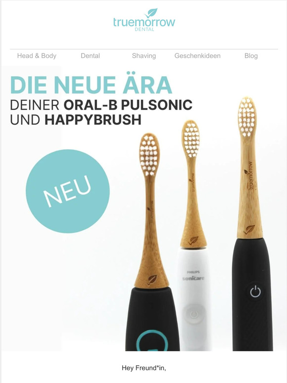 🤩 WELTNEUHEIT: Plastikfreie Aufsteckbürsten für deine Oral-B und happybrush🎉